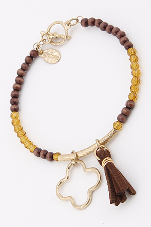 Clover Charm Cut Out Bracelet 6ACG4